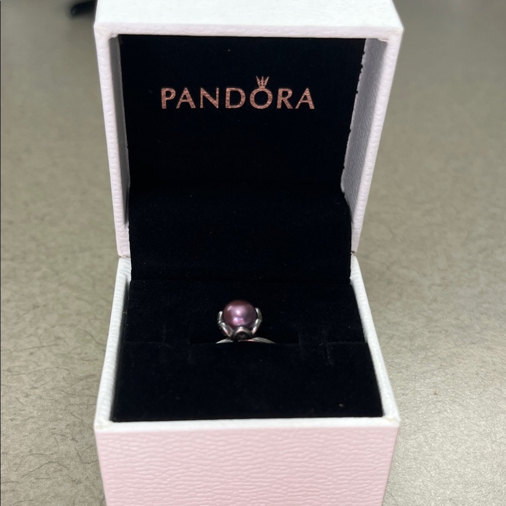 Retired Pandora Black Rhodium Cultured Elegance Ring